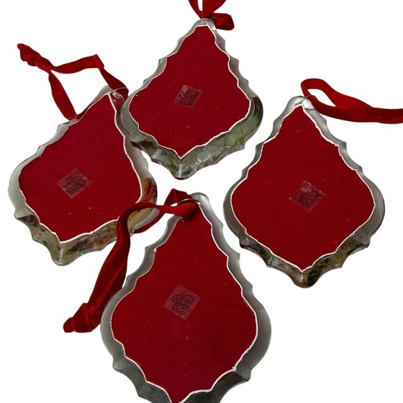 Two's Company Christmas Ornaments Set of 4 Glass Victorian Style Holiday - Picture 9 of 15